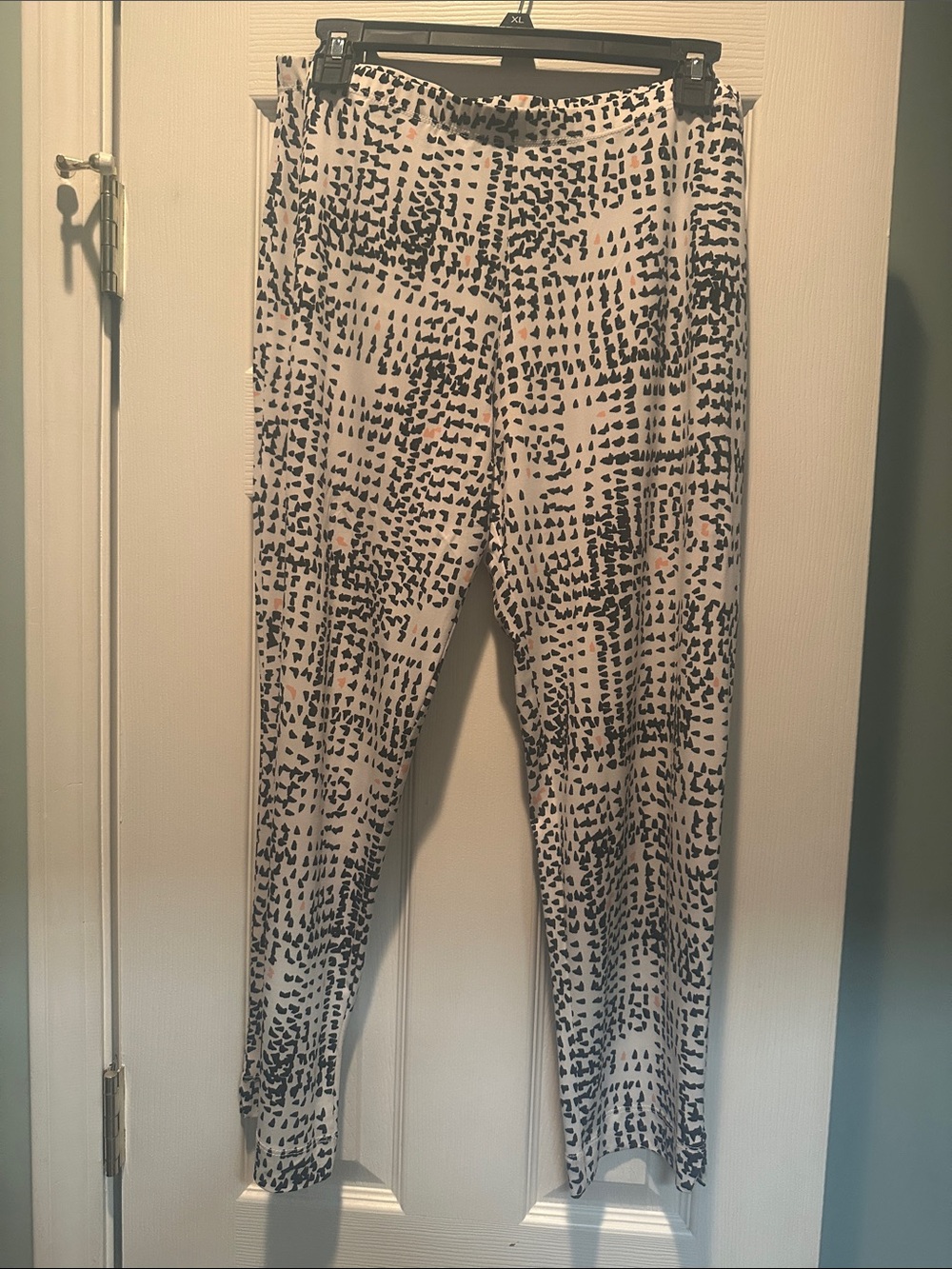CLARA SUNWOO White Ankle Pants with Black Dot Print